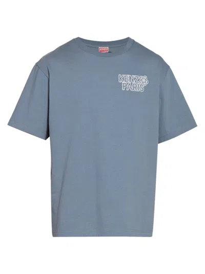 Kenzo Men's Constellation Cotton Oversized T-shirt In Blue