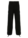 Kenzo Cargo Trousers In Cotton Ripstop Texture In Black