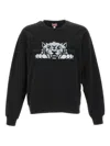 Kenzo Black  Paris ' Happy Tiger' Embroidered Sweatshirt In Black