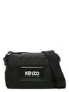 Kenzo Logo-embossed Messenger Bag In Black