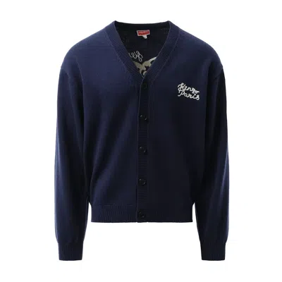 Kenzo Men's Cvd Jungle Heart Cardigan In Blue