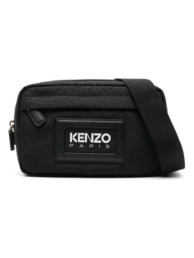 Kenzo Logo-embossed Belt Bag In Black