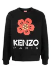 Kenzo Boke Flower Crewneck Wool Sweater In Black