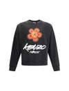 Kenzo Black Sweatshirt With Bold Graphic Design And Relaxed Fit In Black