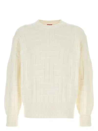 Kenzo Men's Gotsweave Jumper Sweater In Offwhite
