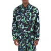 KENZO KENZO MEN'S GRASS GREEN ALLOVER FLOWER PRINT SHIRT