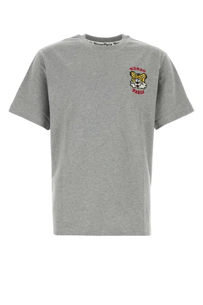 Kenzo Men Grey Cotton T-shirt In Pearlgrey
