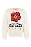KENZO MEN'S IVORY BOKE FLOWER INTARSIA LONG SLEEVE SWEATER FOR SS23
