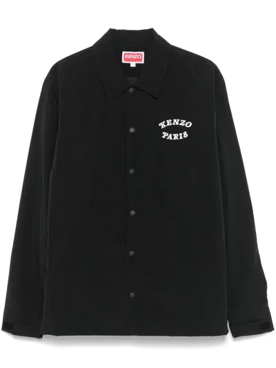 Kenzo Men Jacket With Tiger Motif In Black