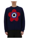 Kenzo Target Logo-embroidered Jumper In Blue