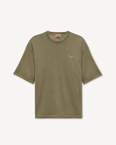 Kenzo Logo-embroidered T-shirt In Green