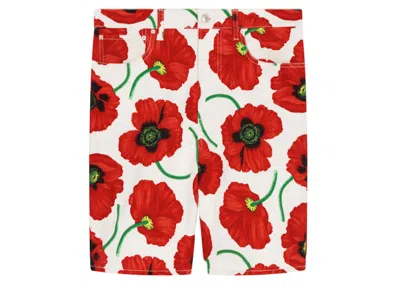 Pre-owned Kenzo Men's  Poppy By Nigo Five Pocket Shorts In White Red