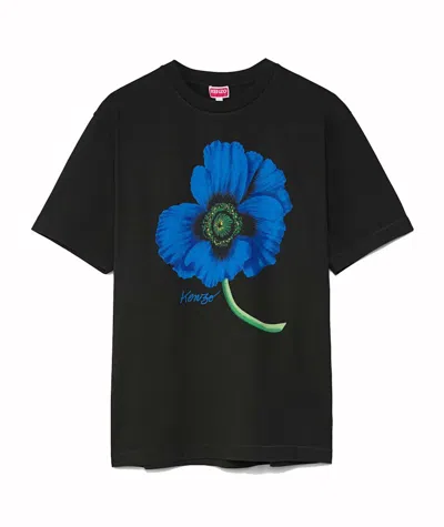 Pre-owned Kenzo Men's  Poppy By Nigo Front Print T-shirt In Black