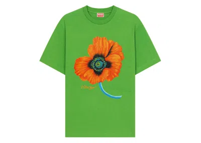 Pre-owned Kenzo Men's  Poppy By Nigo Front Print T-shirt In Grass Green