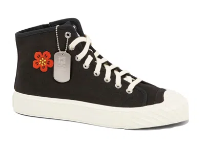 Pre-owned Kenzo Men's  School High Top Trainers Sneakers In Black/red/white