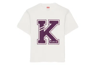 Pre-owned Kenzo Men's  Varsity T-shirt In Off White