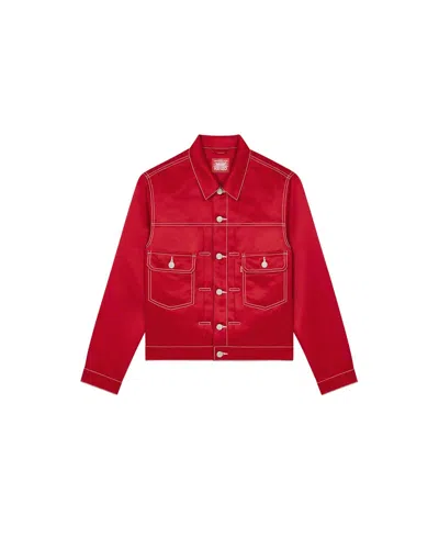 Pre-owned Kenzo Men's  X Levi's Type Ii Genderless Trucker Jacket In Cherry