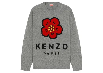 Pre-owned Kenzo Men's  X Nigo Boke Flower Marino Wool Jumper In Misty Grey