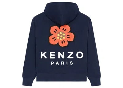 Pre-owned Kenzo Men's  X Nigo Boke Flower Oversized Hoodie In Midnight Blue