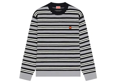 Pre-owned Kenzo Men's  X Nigo Striped Jumper In Misty Grey In Gray