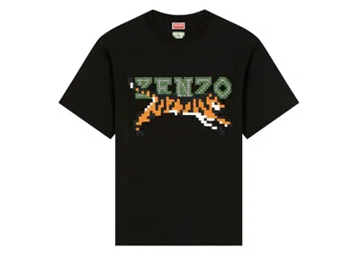 Pre-owned Kenzo Men's  X Nigo Tiger Pixel Oversized T-shirt In Black