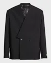 Kenzo Double-breasted Kimono Tailored Blazer In Black