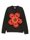 Kenzo Boke Flower Cotton Blend Sweater In Black