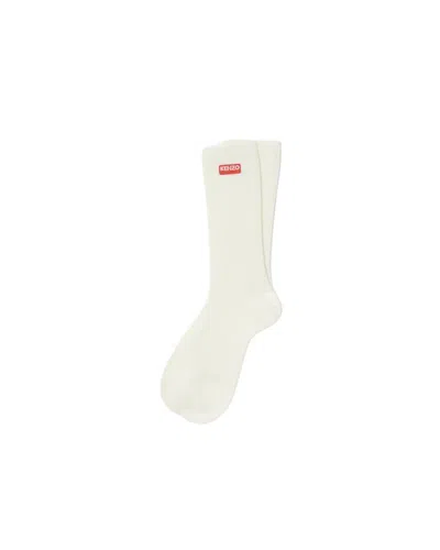Kenzo Men's Logo Patch Socks In Offwhite
