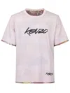 Kenzo Pink Crewneck Logo T-shirt In Pink