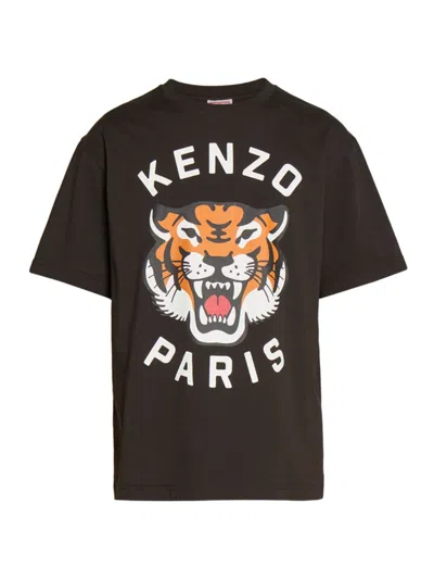 Kenzo Men's Lucky Tiger Cotton Oversized T-shirt In Black