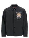 Kenzo Men's Lucky Tiger Nylon Overshirt For In Nero