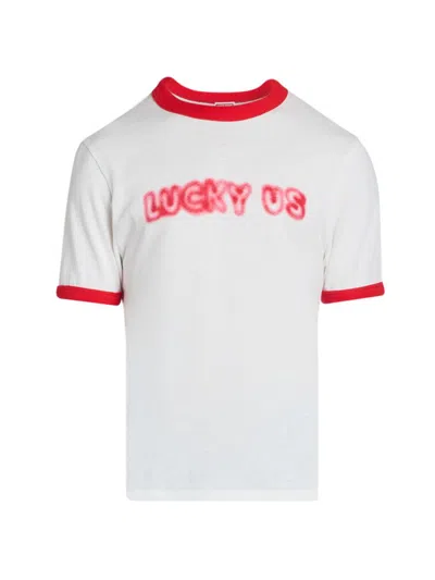 Kenzo Silk Nylon Graphic T Shirt Contrast Trim In White