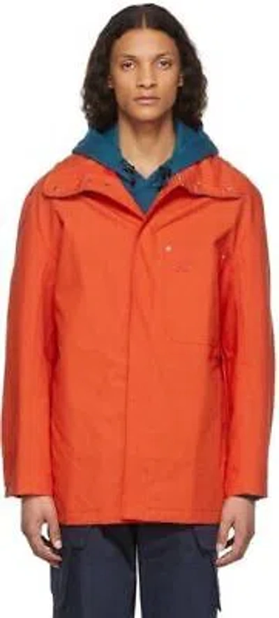 Pre-owned Kenzo Men's Mid Length Poppy Coat In Poppy Orange-medium