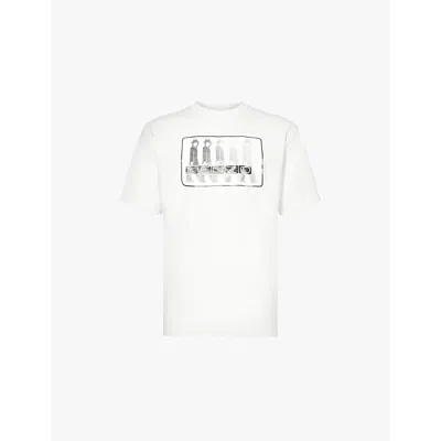 Kenzo Mens Off White Business Illusion-print Cotton-jersey T-shirt