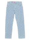 Kenzo Weave Botan Loose Jeans In Blechdblue