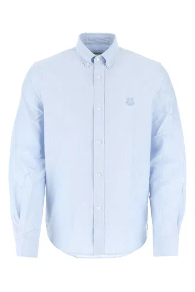 Kenzo Men Pastel Light Blue Cotton Shirt