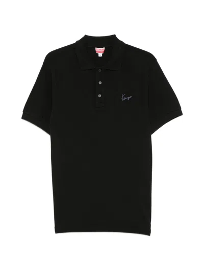 Kenzo Men's Slim Polo Shirt With Signature Details In Black