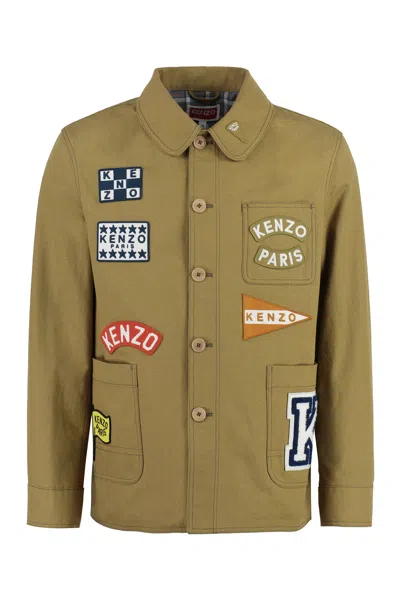 Kenzo Men's Ss23 Tabaco Patch Jacket In Brown