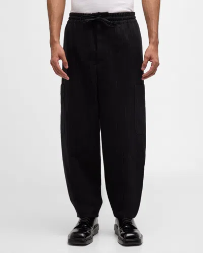 Kenzo Men's Striped Cargo Jogger Pants In Black