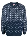 Kenzo Geometric-patch Jumper In Midnight Blue