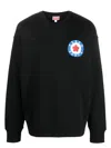 Kenzo Logo Cotton Oversized Sweatshirt In Black
