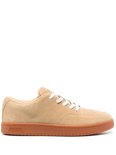 Kenzo Men's Tan Leather Low Top Sneakers For Ss24