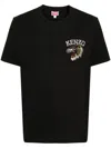 KENZO MEN'S TIGER MOTIF COTTON T-SHIRT IN BLACK FOR SS24
