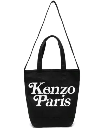 Kenzo Men's Utility Canvas Tote Bag In Black