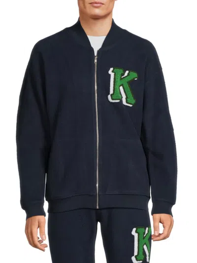 Kenzo Men's Varsity Bomber Cardigan In Midnight Blue