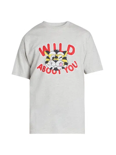 Kenzo Men's Wild Tiger Graphic T-shirt In Gray