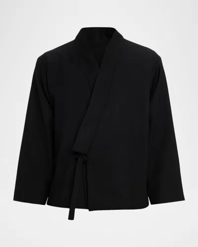 Kenzo Men's Wool Kimono Jacket In Black
