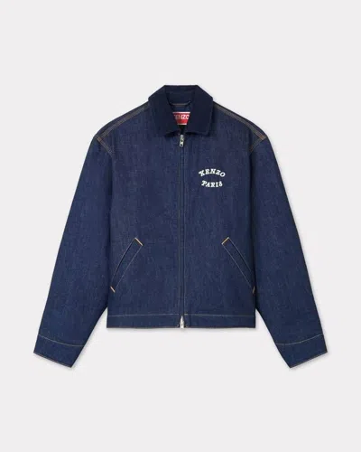 Kenzo Overwork Denim Coat In Blue