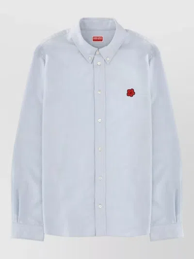 Kenzo Mens Shirt Button Down Collar In Blue