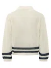 Kenzo Mesh Knit Button-front Cardigan In Blanc Casse